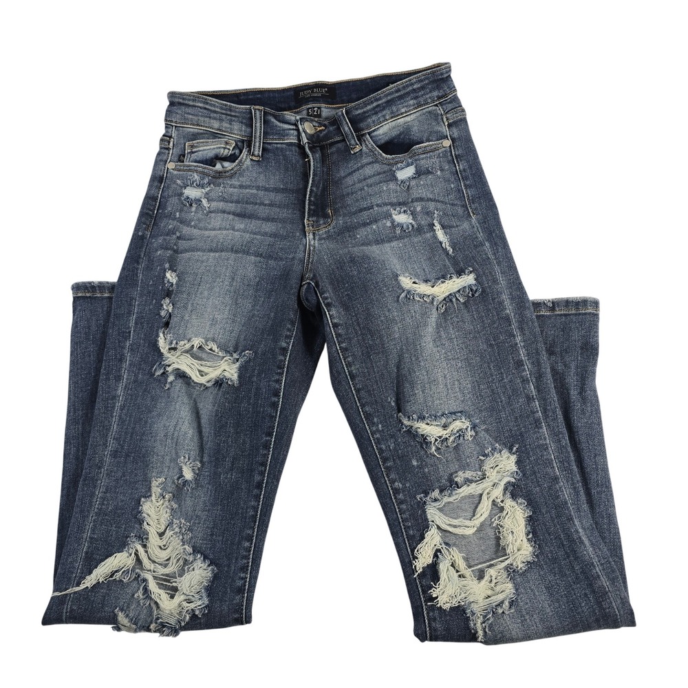 Judy Blue Distressed Boyfriend Fit Jeans Medium Wash Size‎ 5 27